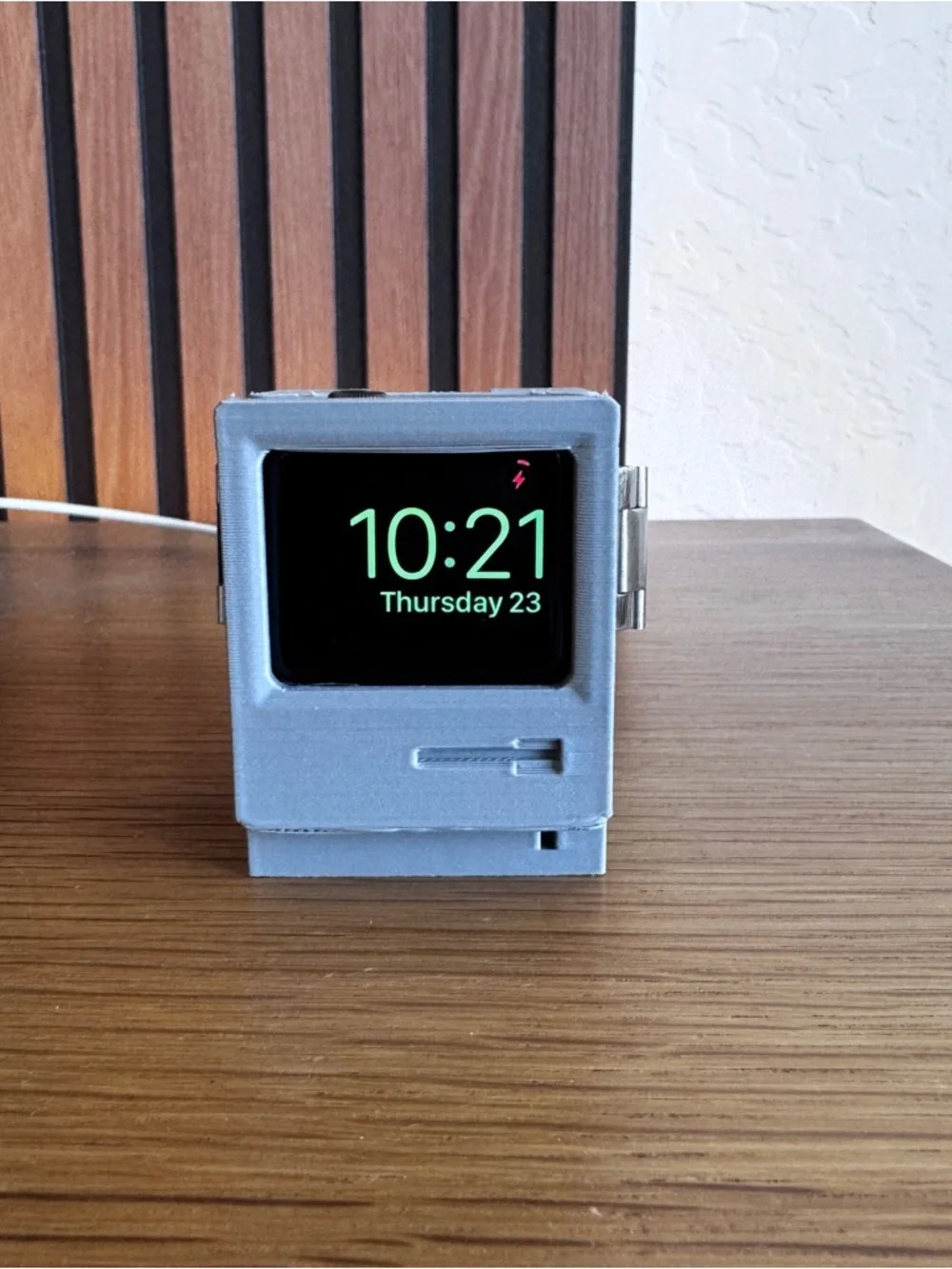 Retro Macintosh Apple Watch Charging Stand Dock Matte Gray